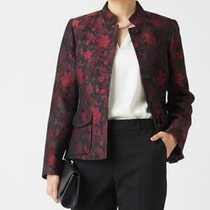 Josephine Chaus Black and Red Floral Blazer